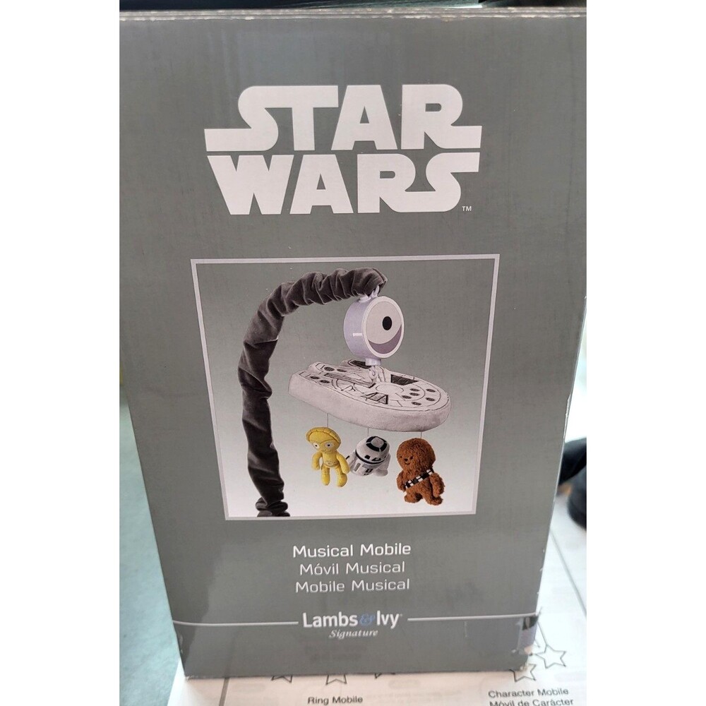 Lambs & Ivy Star Wars Millennium Falcon Musical Crib Mobile Chewbacca R2D2 C3PO
